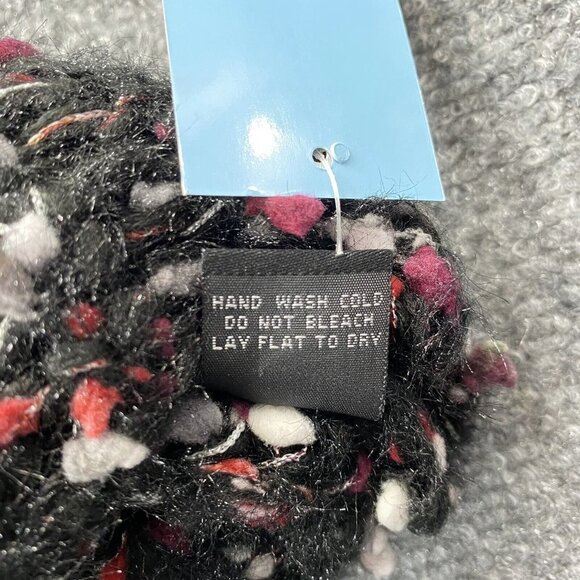 ND Infinity‎ Scarf Womens Chunky Knit Cowl Black Red Reversible Warm Neck New - Picture 9 of 10